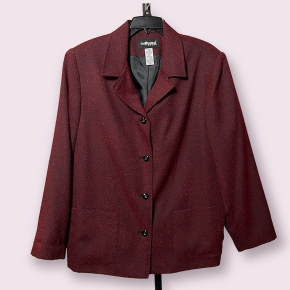Vintage Jackets & Blazers - Vintage Sag Harbor Red Speckled Blazer Coat 20W